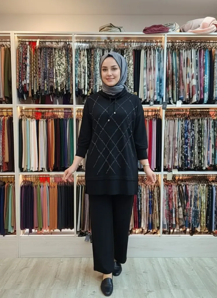 طقم قطن ألماسي كامل قطعتين 