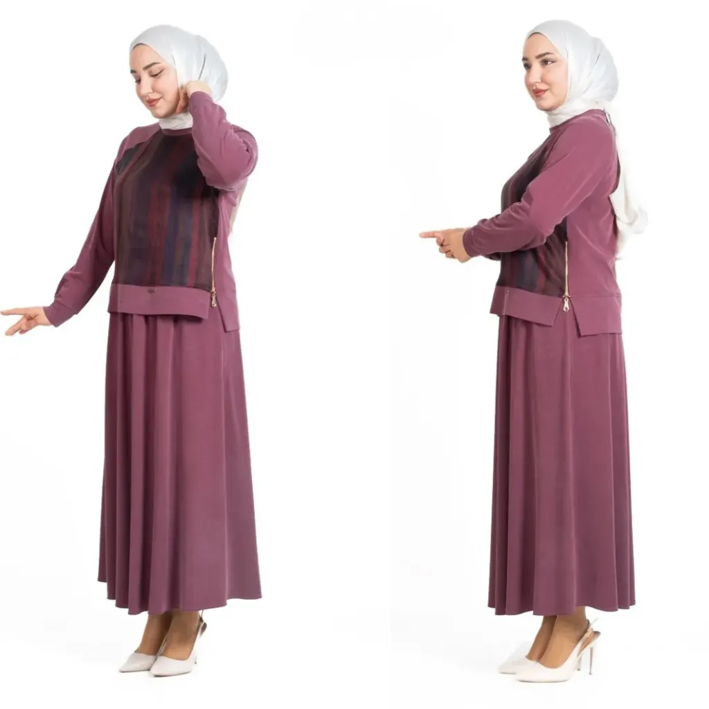 Turkish "Sama" skirt set (MAROON, 1)