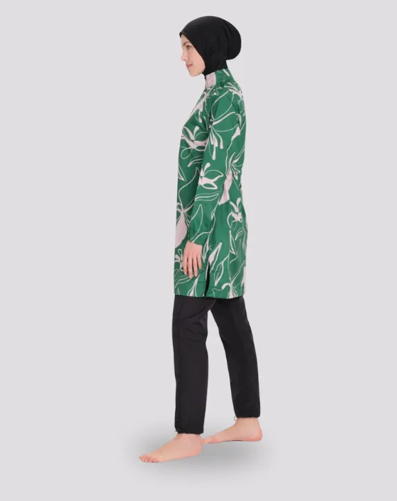 Elegant Spring Leaves Burkini Set
