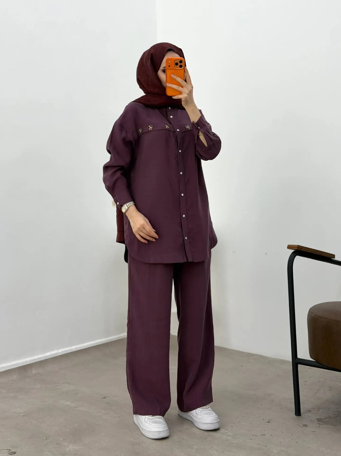 Soft summer two-piece set (ماروني, 38)