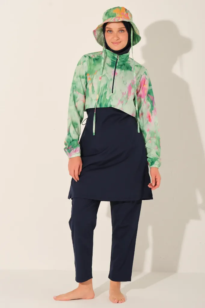 Parachute swimsuit with a distinctive print