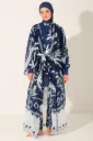 Navy blue stretch swimsuit for veiled women