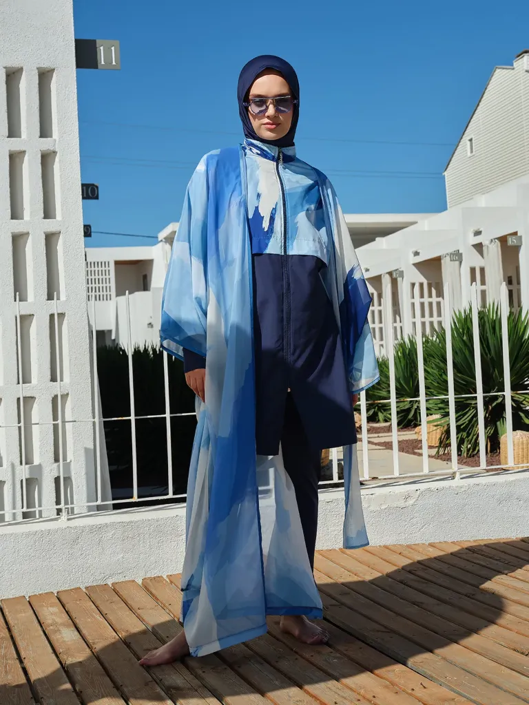 طقم سباحة ستريتش ملون