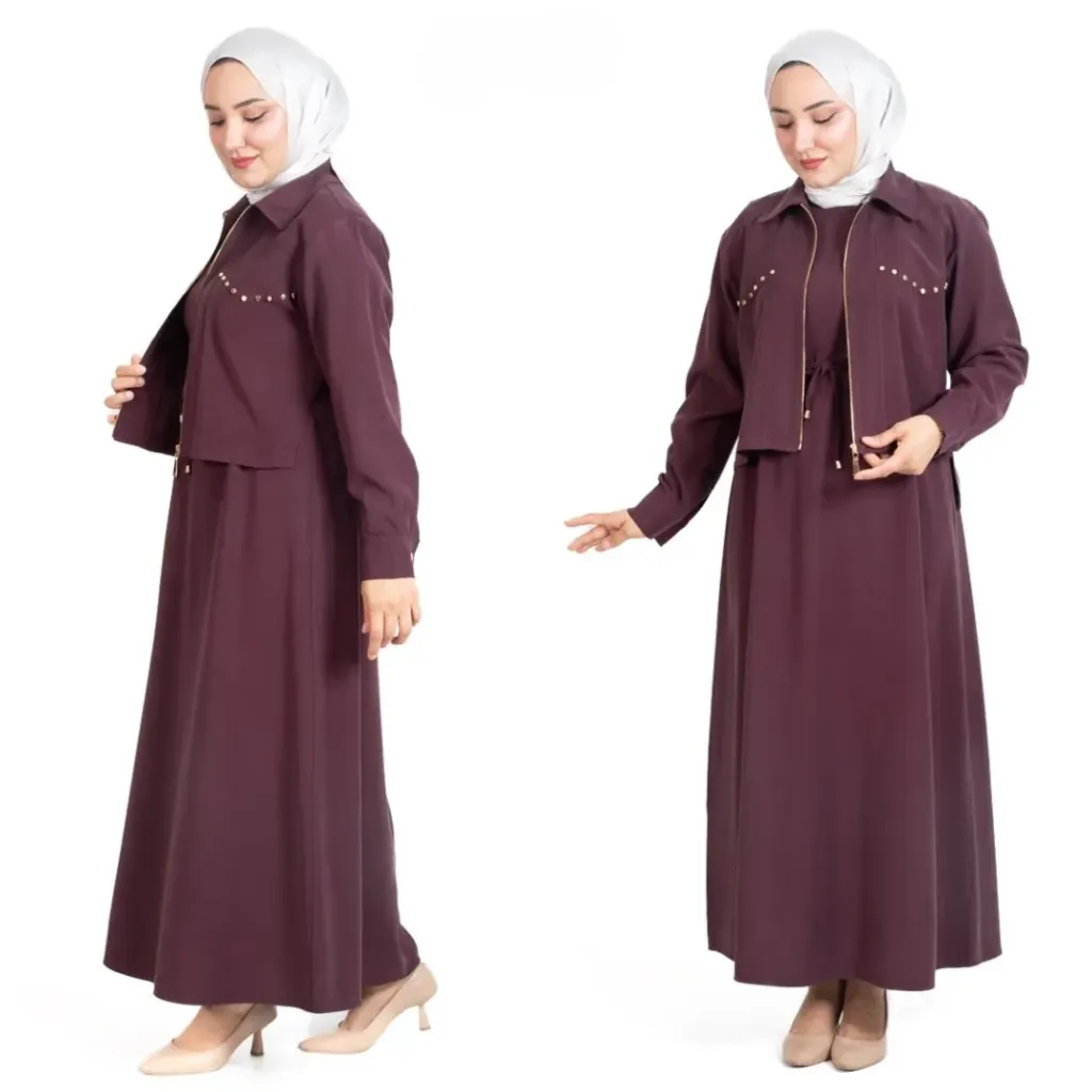 Luxurious two-piece Tansal dress (ماروني, 1)
