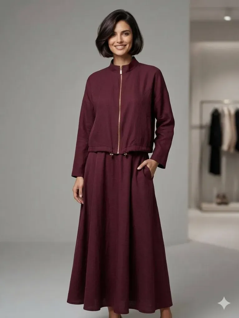 Italian Tansal Skirt Set