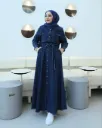 فستان جينز صيفي بحزام