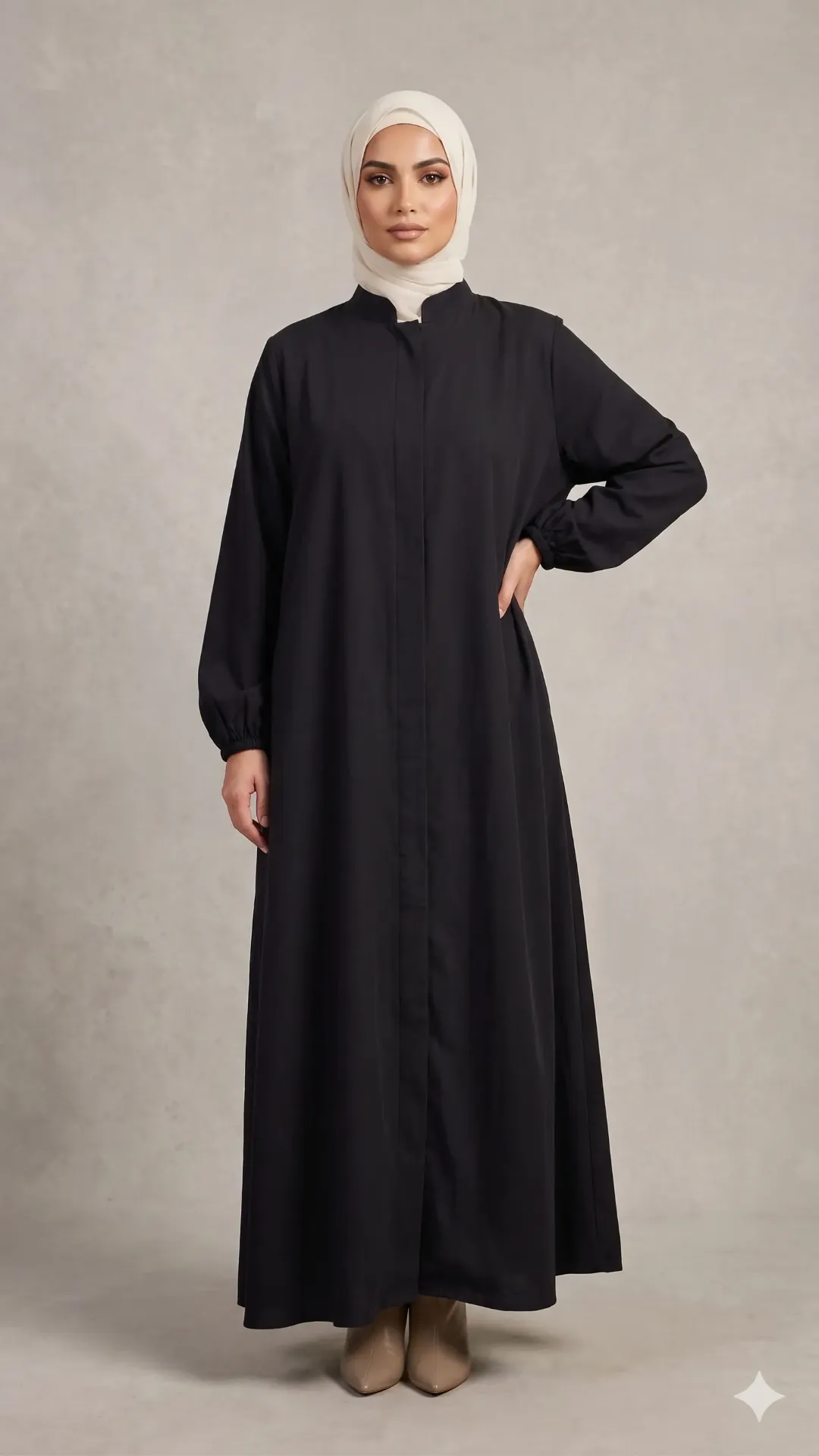 Luxurious crepe abaya with a wide cut