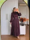 Fully lined polka dot chiffon dress