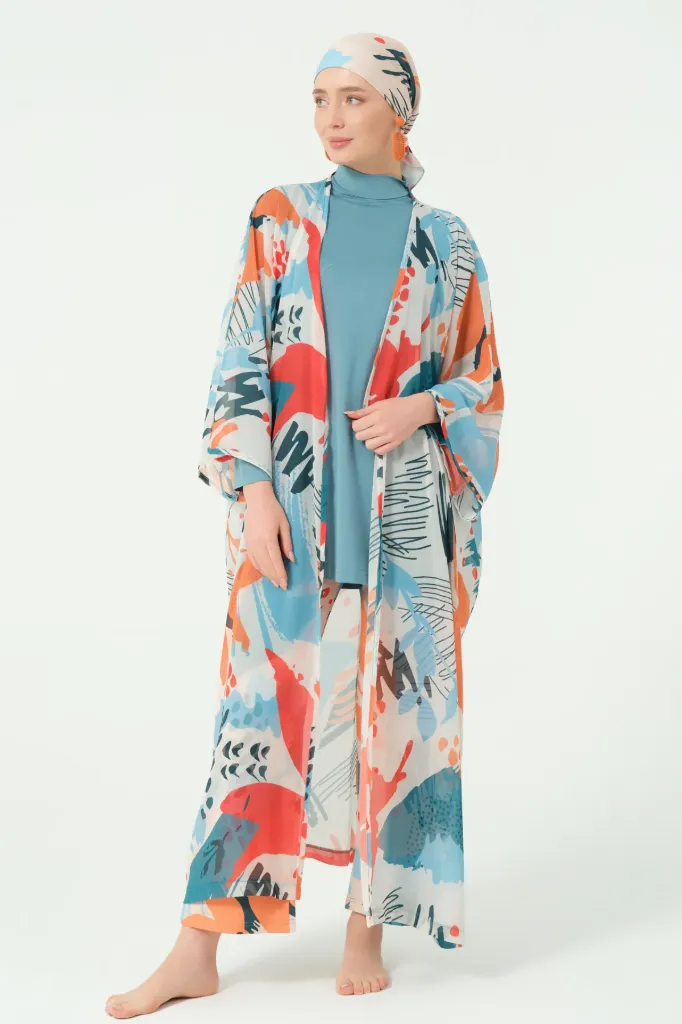 6-piece stretch burkini with cover-up