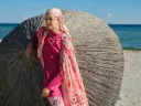 Burkini stretch 6-piece brick red with cashmere