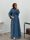 فستان جينز بحزام خصر