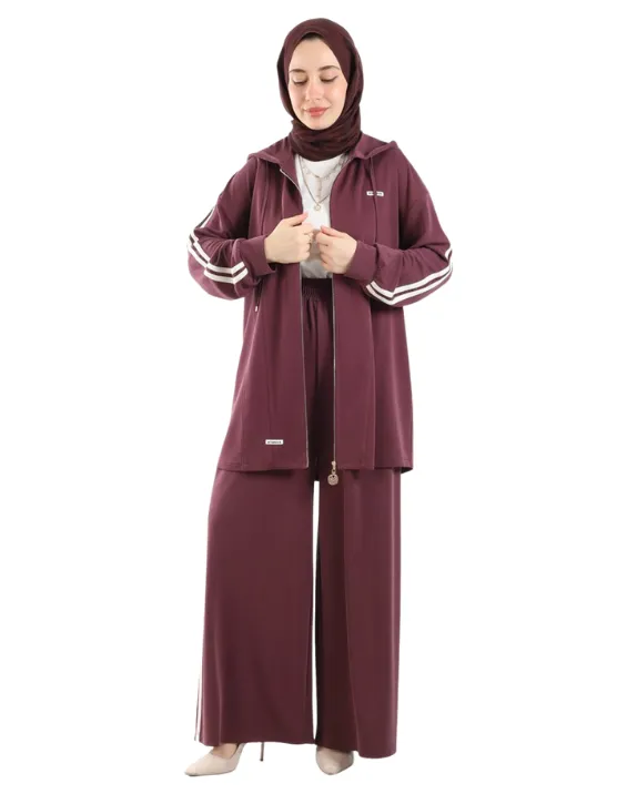 طقم قطعتين أوشو بارد وجميل. (ماروني, 1)
