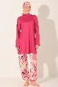 Burkini stretch 6-piece brick red with cashmere