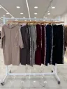 طقم قطعتين قطن مع زخرفة جانبية