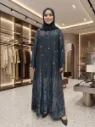 عباية ورود أنيقة قطعة واحدة