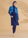 Marble navy blue burkini 4 pieces