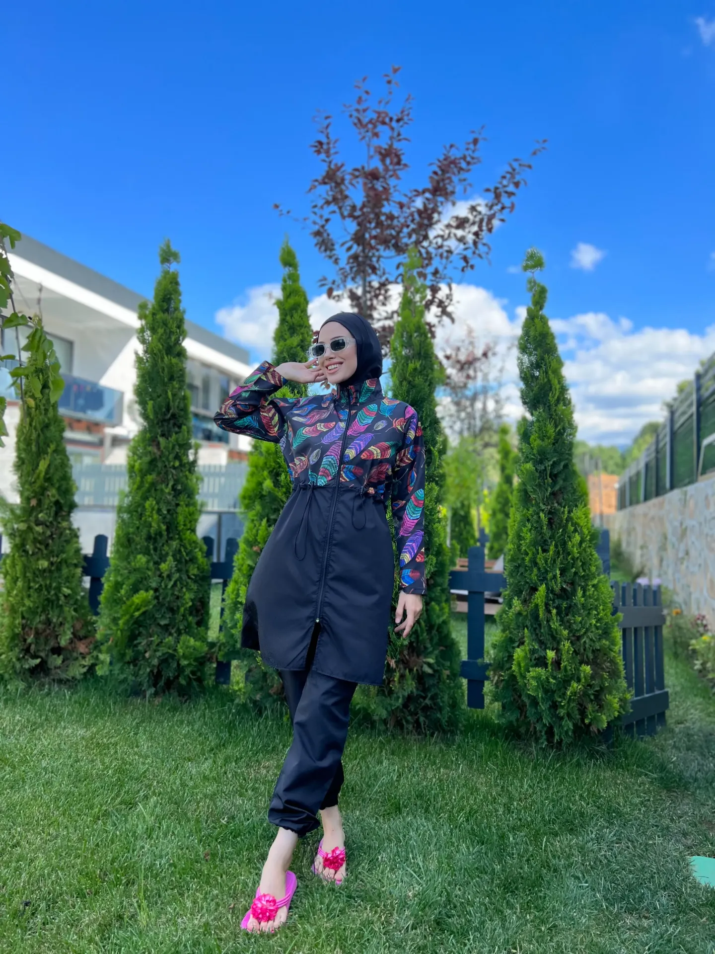 بوركيني براشوت برسمات ريش 4 قطع